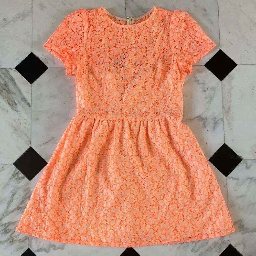 MM Couture Short Sleeve Lace Dress